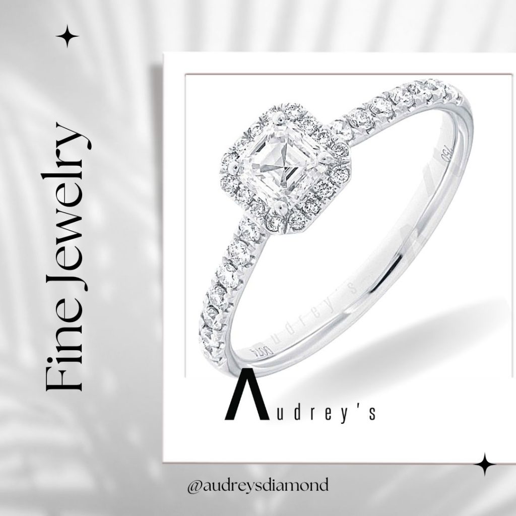 The Asscher cut Diamond Engagement Ring