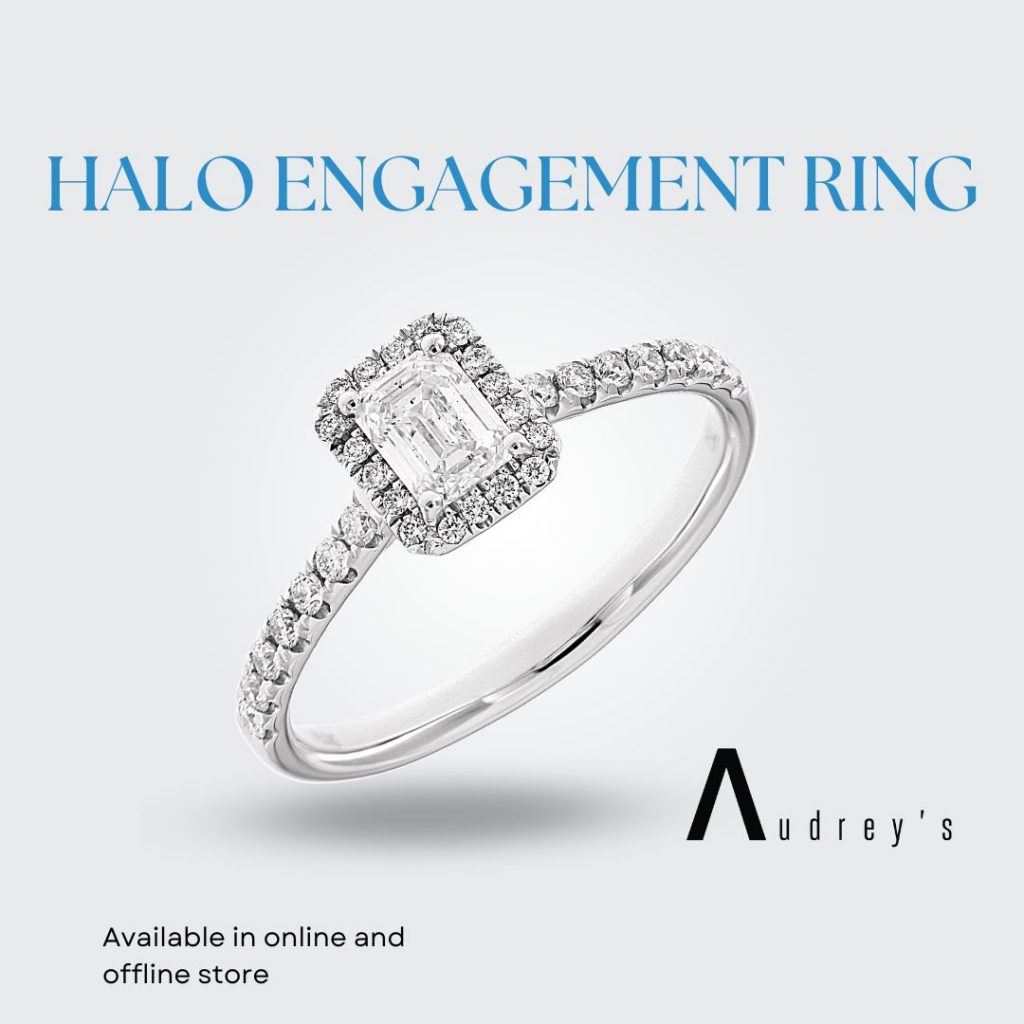 Halo Diamond Engagement Ring Malaysia