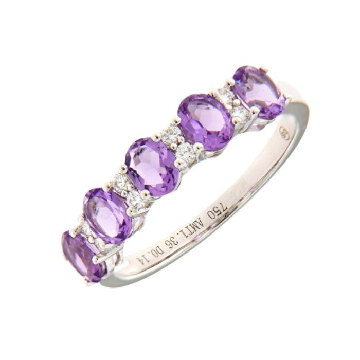 Amethyst Diamond Ring