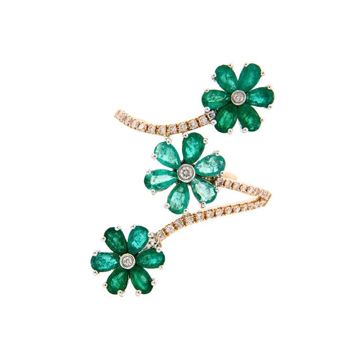 Emerald Floral Ring