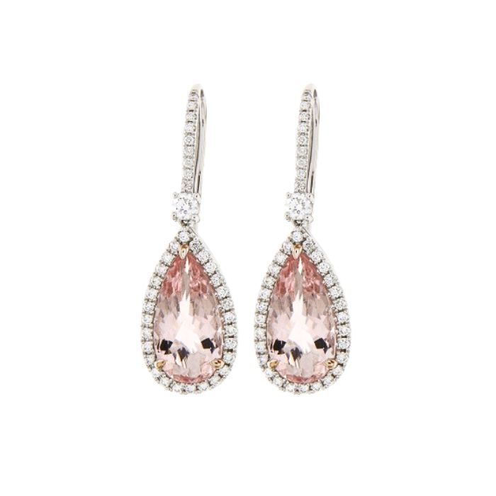 Pear Shape Morganite Earring