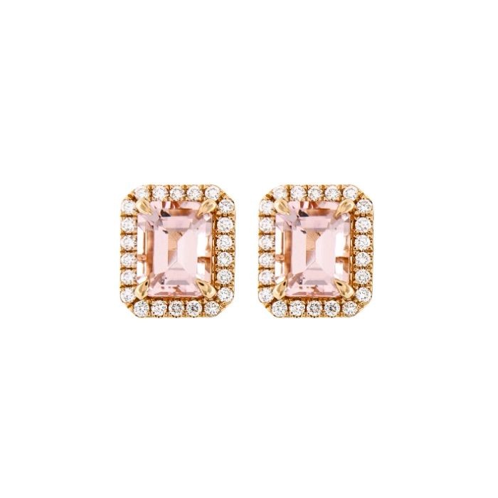 Morganite Earring Stud