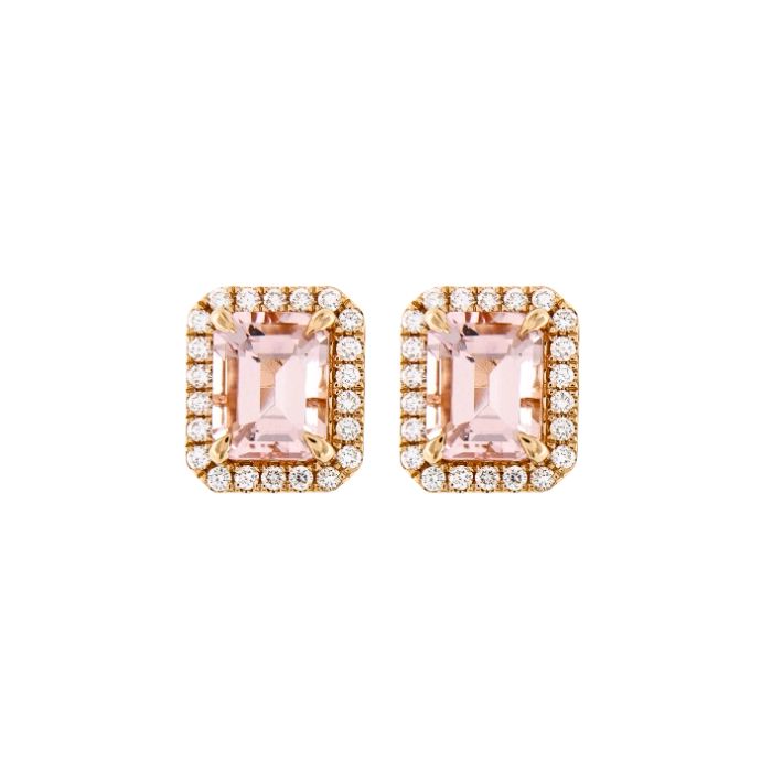 Morganite Earring Stud
