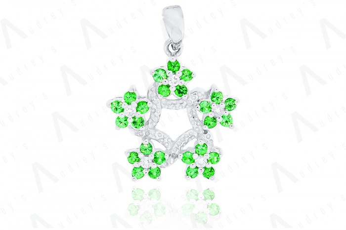 Sapphire Diamond Floral Necklace