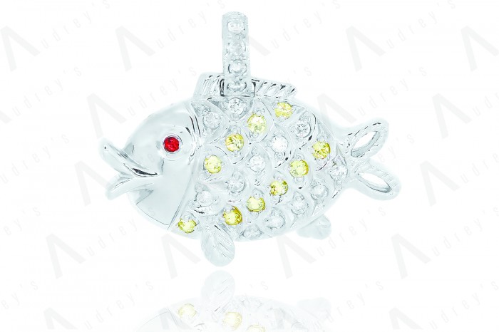  Diamond And Colour Stone Pendant