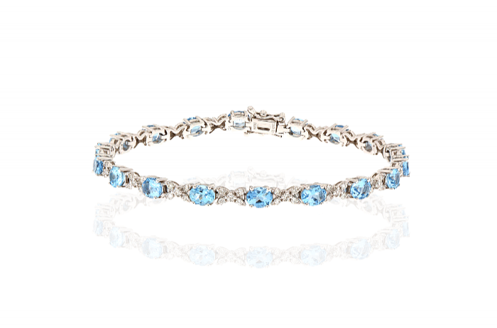  Aquamarine Diamond Bracelet