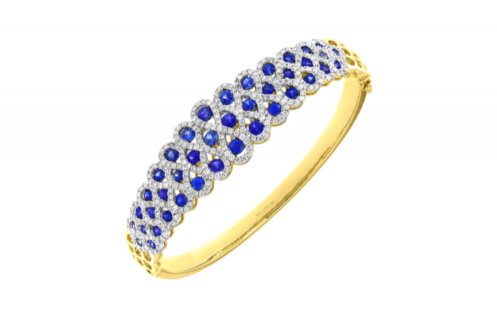  Sapphire Diamond Designer Bangle