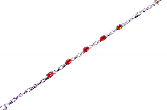  Red Sapphire Diamond Minimal Bracelet