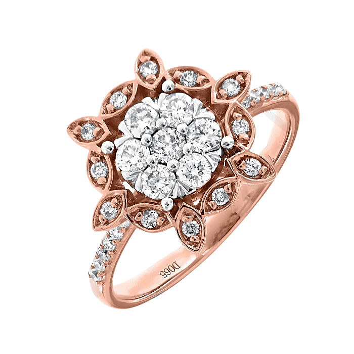 Floral Diamond Engagement Ring
