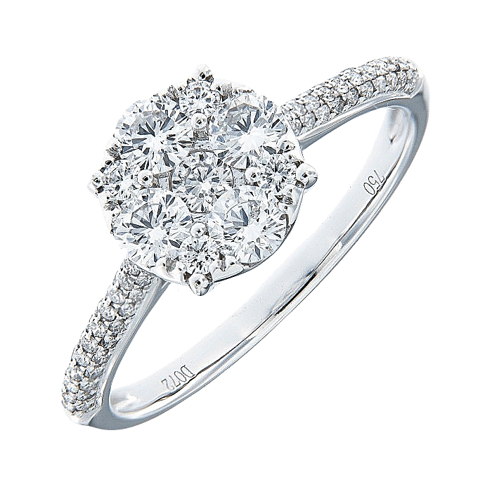 Illusion Diamond Engagement Ring