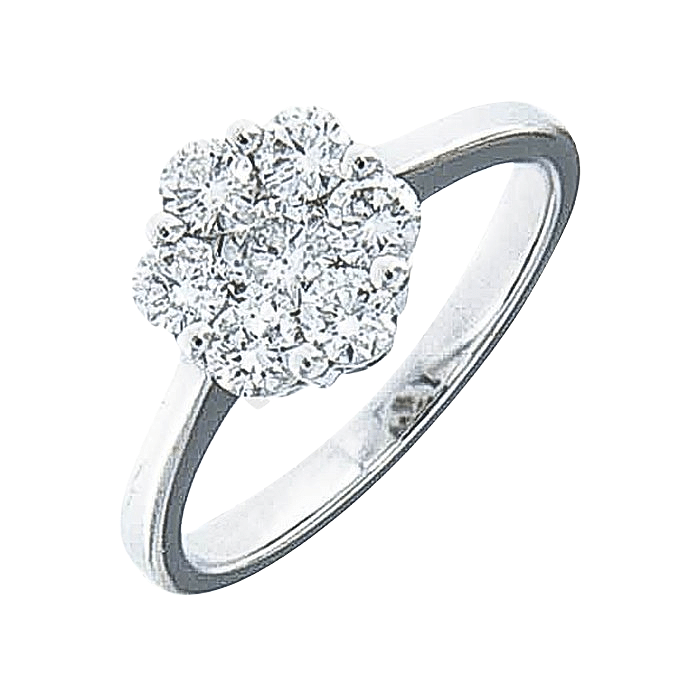  White Gold Round Shape Diamond Ring