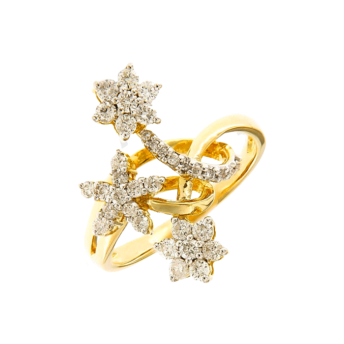 Floral Fancy Rose Gold Diamond Ring