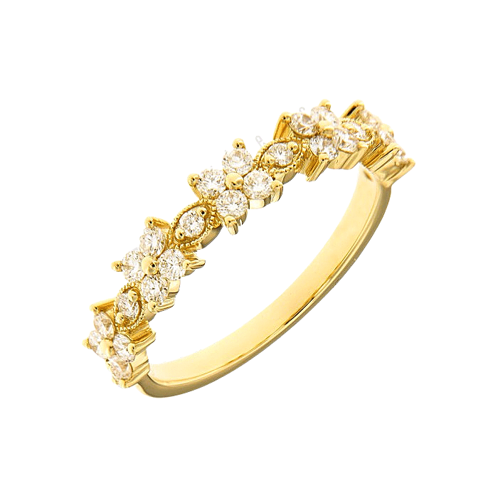 Floral Diamond Wedding Ring 