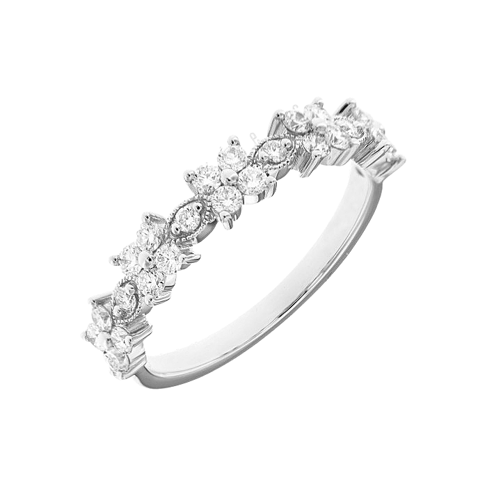  Floral Diamond Wedding Ring