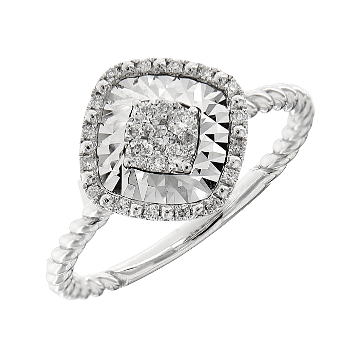 Square Diamond Engagement Ring