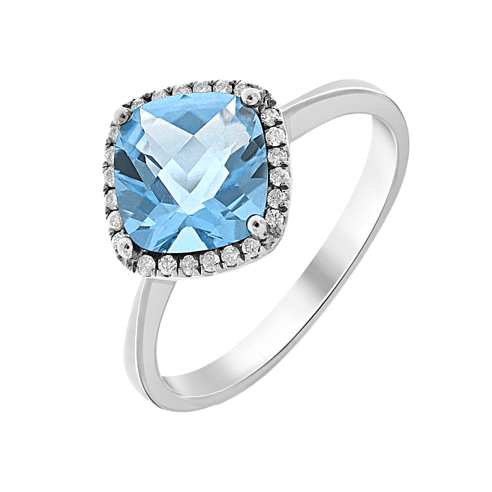Blue Topaz Diamond Ring