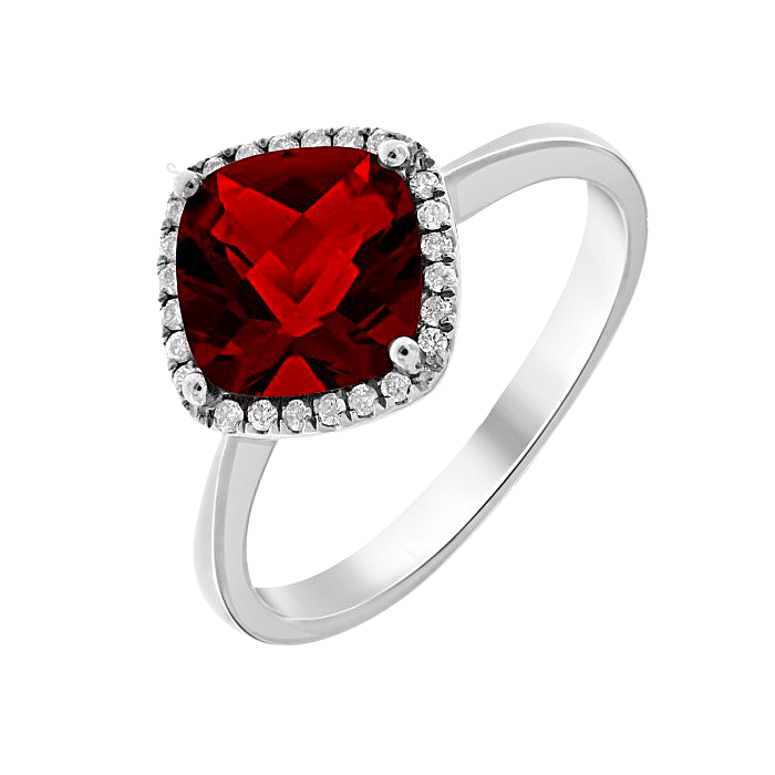 Garnet Diamond Ring