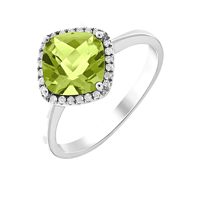 peridot Diamond Ring 