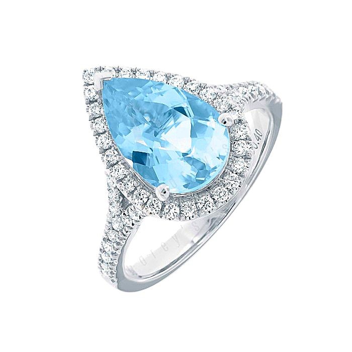 Pear Shape Aquamarine Ring