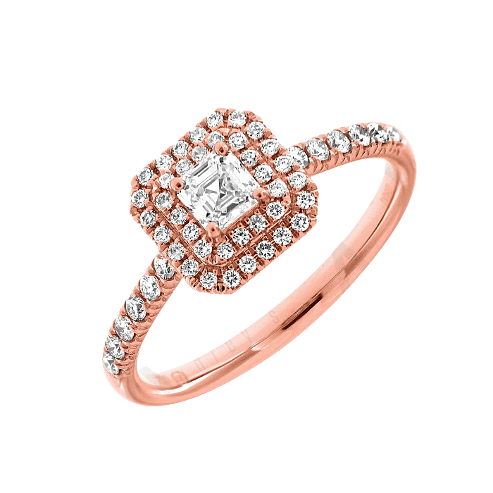 Square-Cut Diamond Engagement Ring