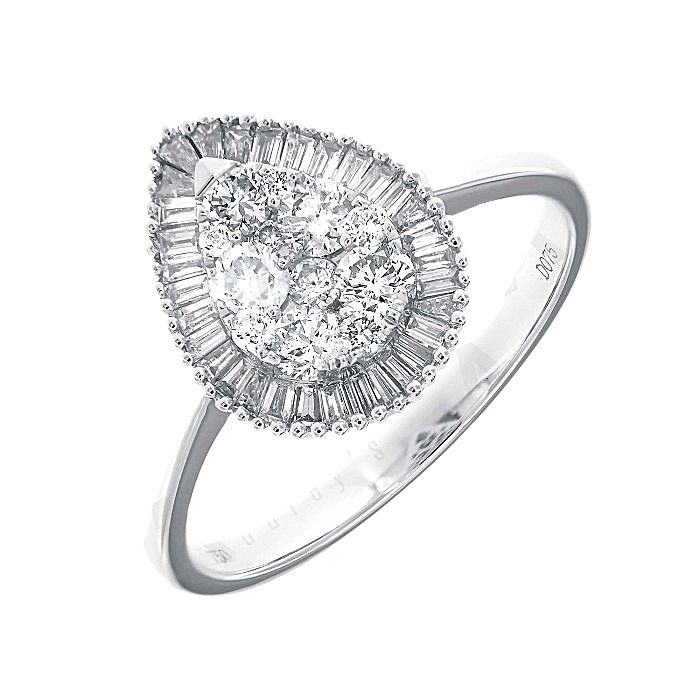 Pear Design Diamond Engagement Ring