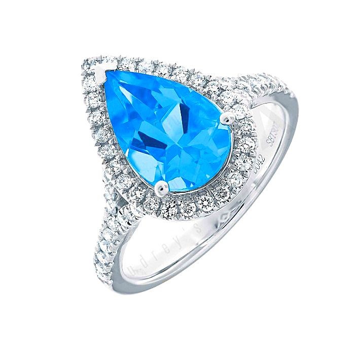 Pear Shape Topaz Diamond Ring