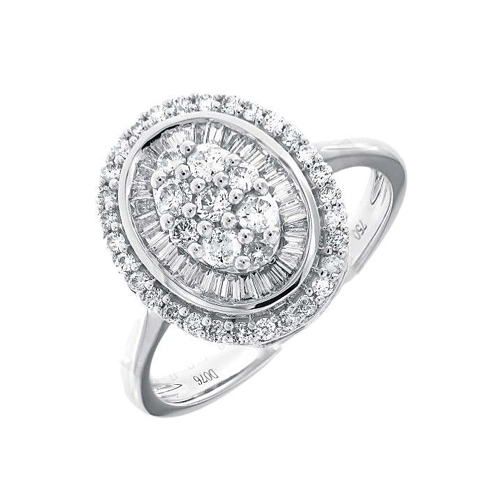 Oval Design Cocktail Diamond Ring