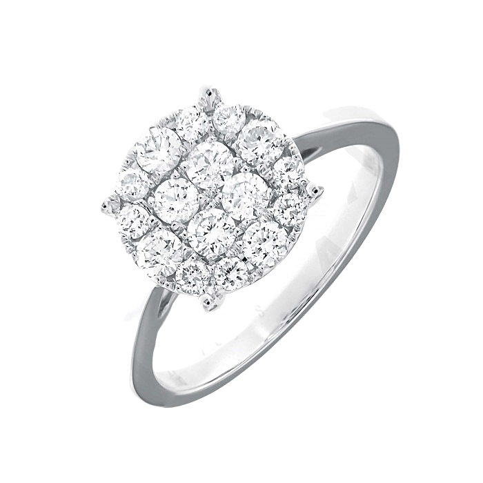 Illusion Diamond Engagement Ring