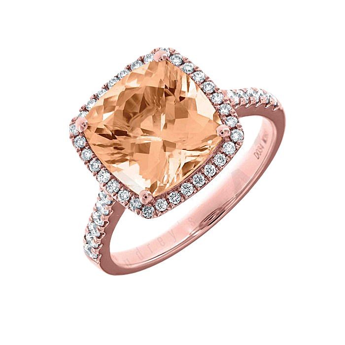  Morganite & Diamond Ring