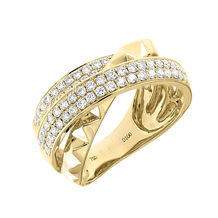 Double Crossed Fashion Diamond Ring