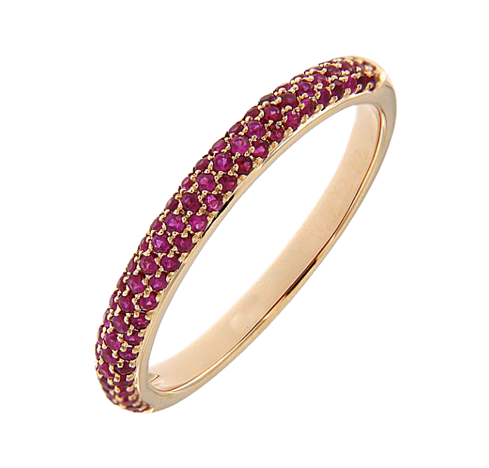 Ruby & Diamond Micropave Wedding Ring