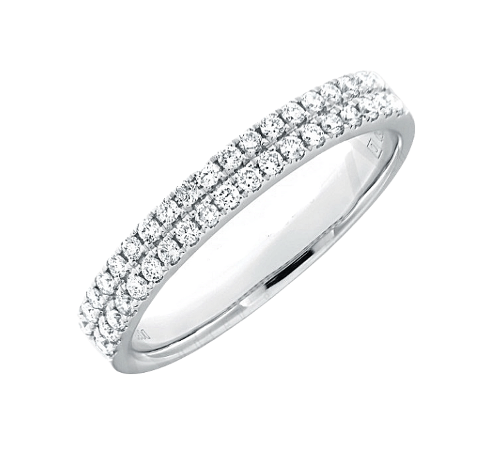 White Gold Micropave Diamond Wedding Band