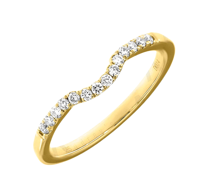 Gold U Shape Minimal Wedding Band