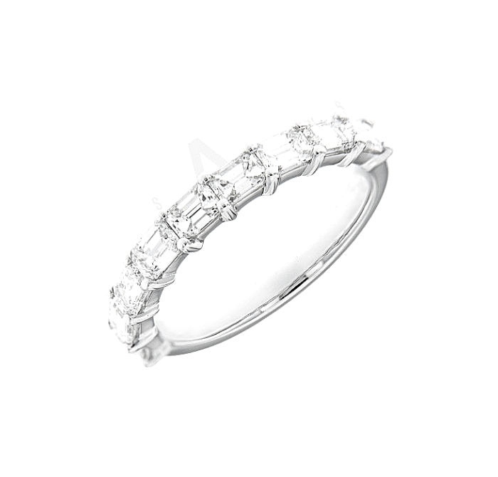Diamond Emerald-Cut Wedding Band