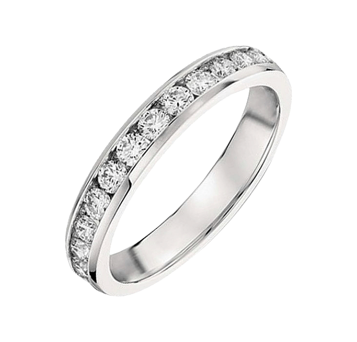 White Gold Channel Set Diamond Wedding Ring (0.50cts)