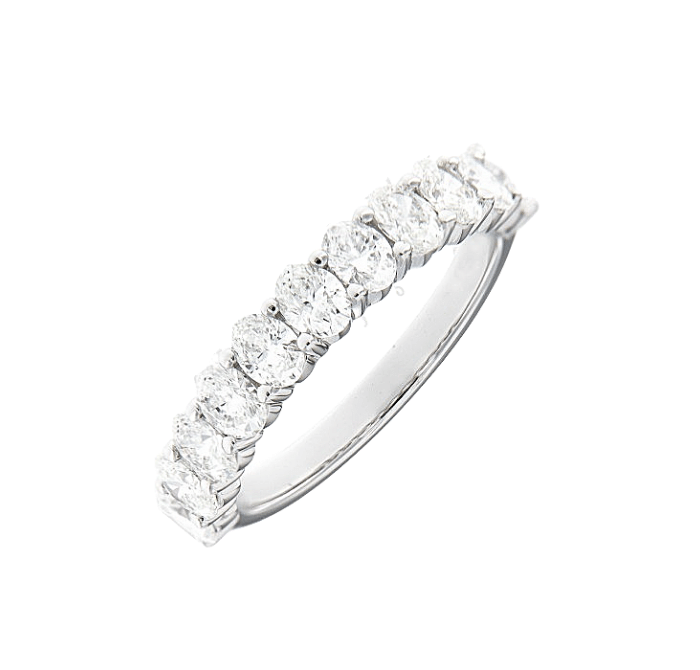 Oval Shape Diamond Wedding Band 