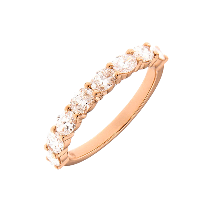 Oval Shape Diamond Wedding Band