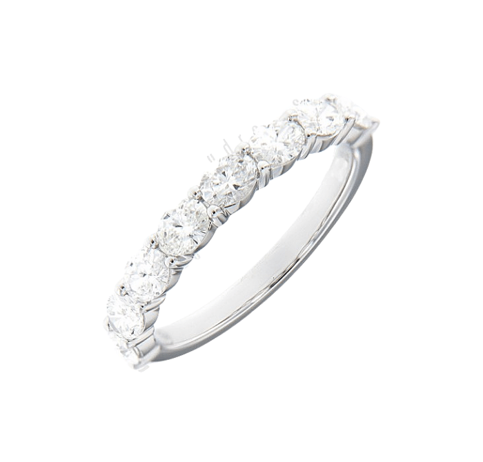 Oval-Shape Diamond Wedding Band