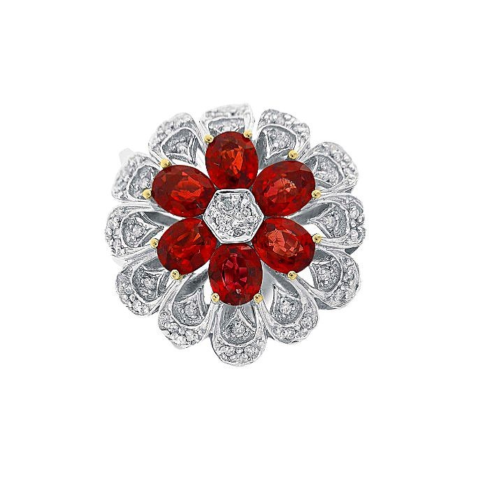 Red Sapphire Diamond Fancy Ring