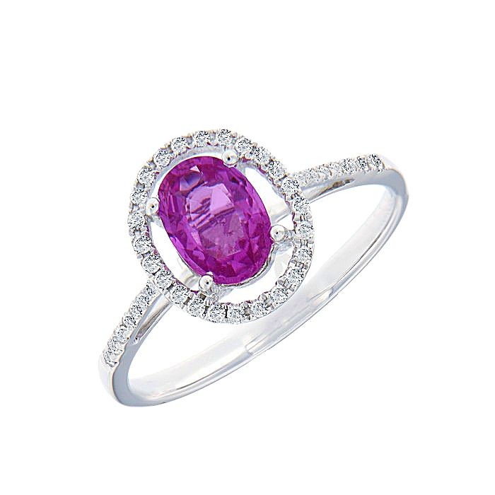 Pink Sapphire Diamond Ring