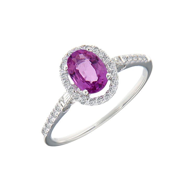 Pink Sapphire Diamond Minimal Ring