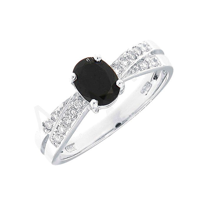 Sapphire Diamond Minimal Ring