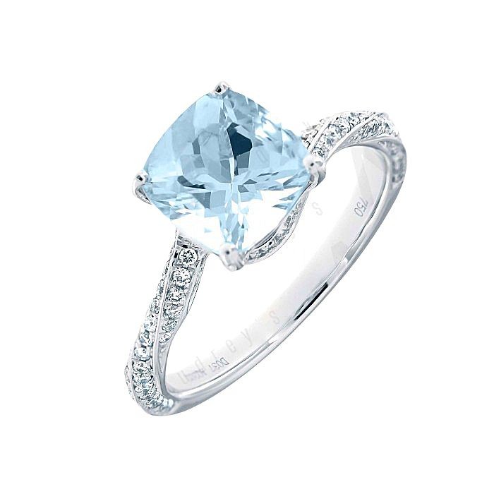 Aquamarine Diamond Dress Ring