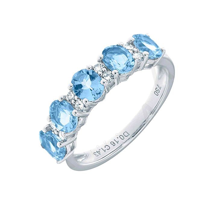  Aquamarine & Diamond Band