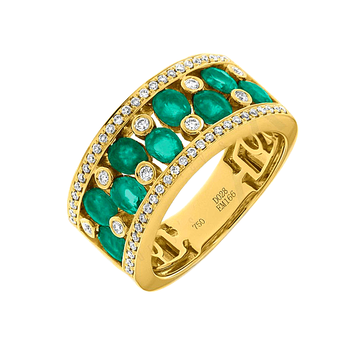 Emerald & Diamond Designer Ring