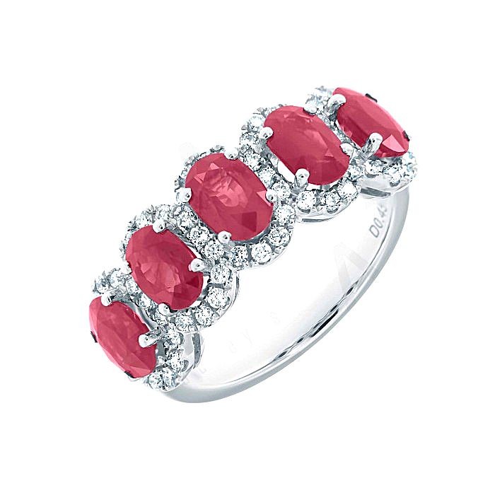  Fancy Ruby Diamond Band