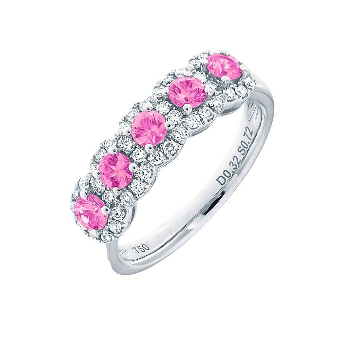 Pink Sapphire Diamond Band
