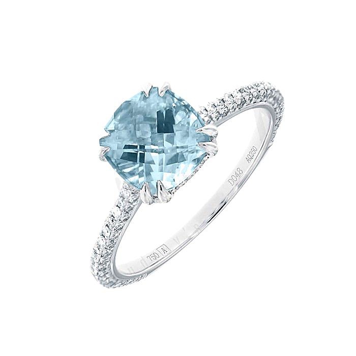 Aquamarine & Diamond Ring