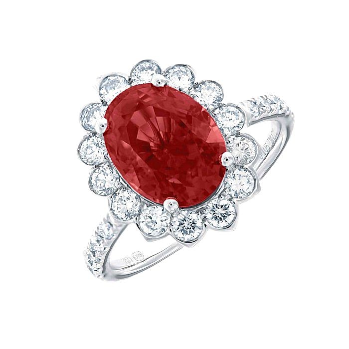 rubellite diamond ring