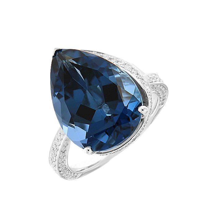 Pear Shape Topaz Diamond Ring 